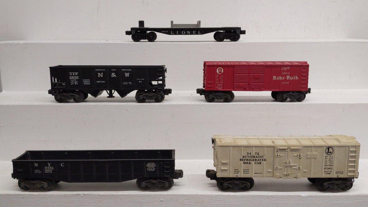 Lionel O Vintage Freight Cars: 6462, 6175, 22000, X6014, 3472 [5] EX