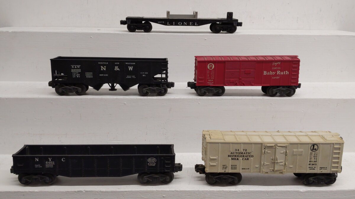 Lionel O Vintage Freight Cars: 6462, 6175, 22000, X6014, 3472 [5] EX