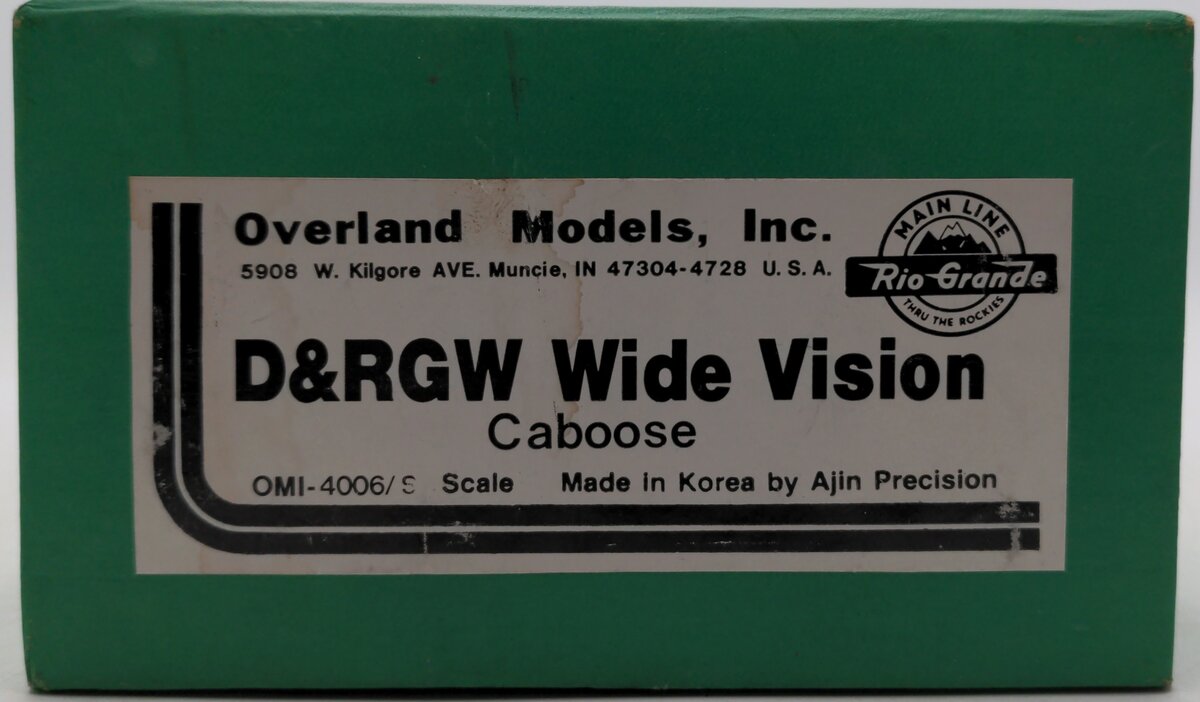 Overland S Scale Brass Denver & Rio Grande Western Caboose VG/Box