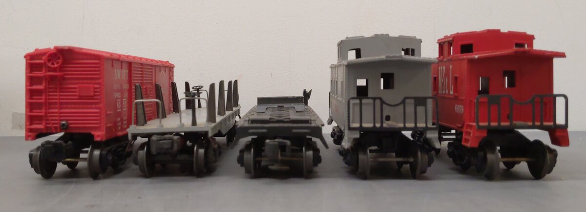 Lionel O Vintage Freight Cars: 2411, 6424, 6050, 6059, 6017 [5] VG