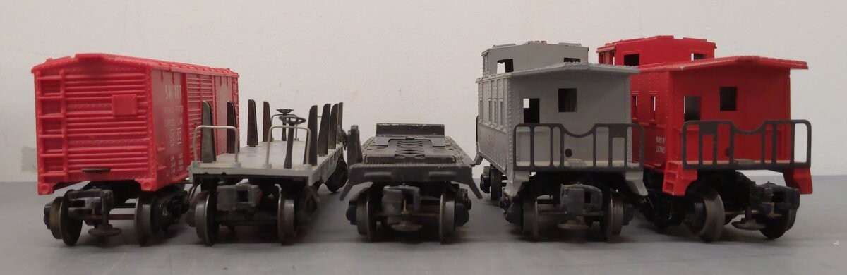 Lionel O Vintage Freight Cars: 2411, 6424, 6050, 6059, 6017 [5] VG
