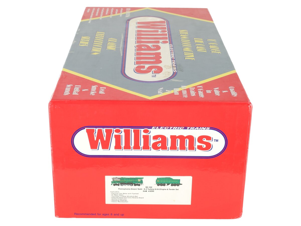 Williams S2-102 O Pennsylvania 6-8-6 Steam Engine & Tender #6200 w/Sound EX/Box