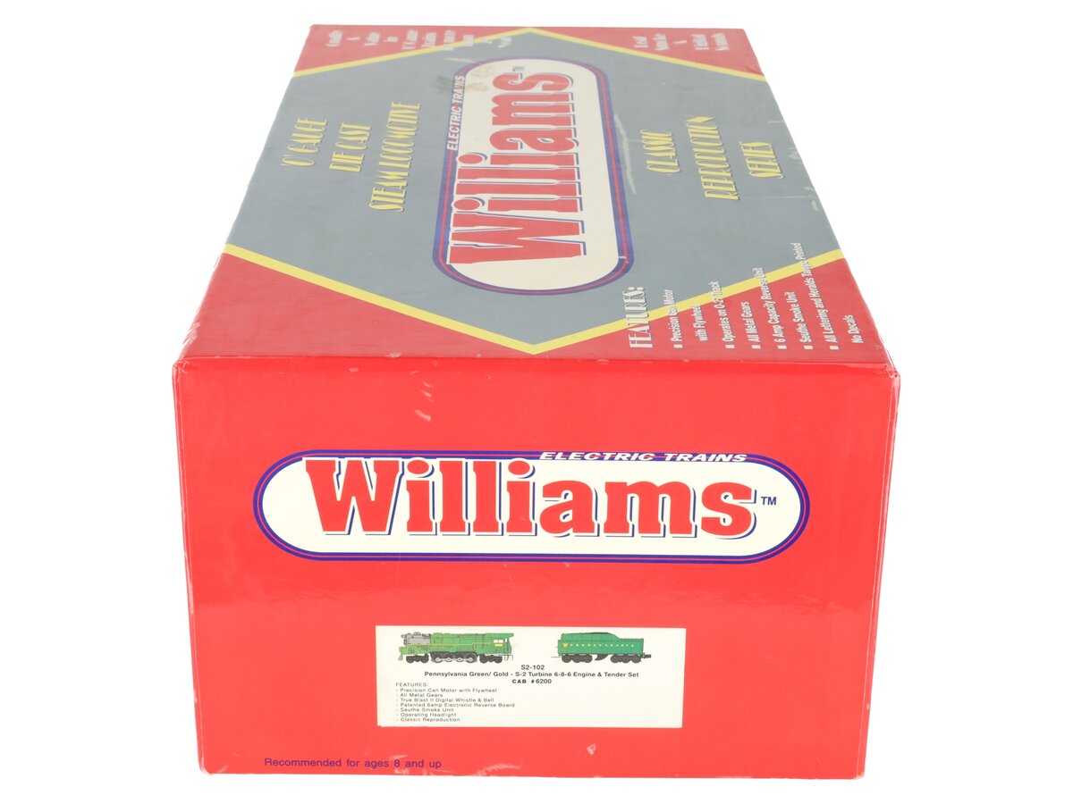 Williams S2-102 O Pennsylvania 6-8-6 Steam Engine & Tender #6200 w/Sound EX/Box