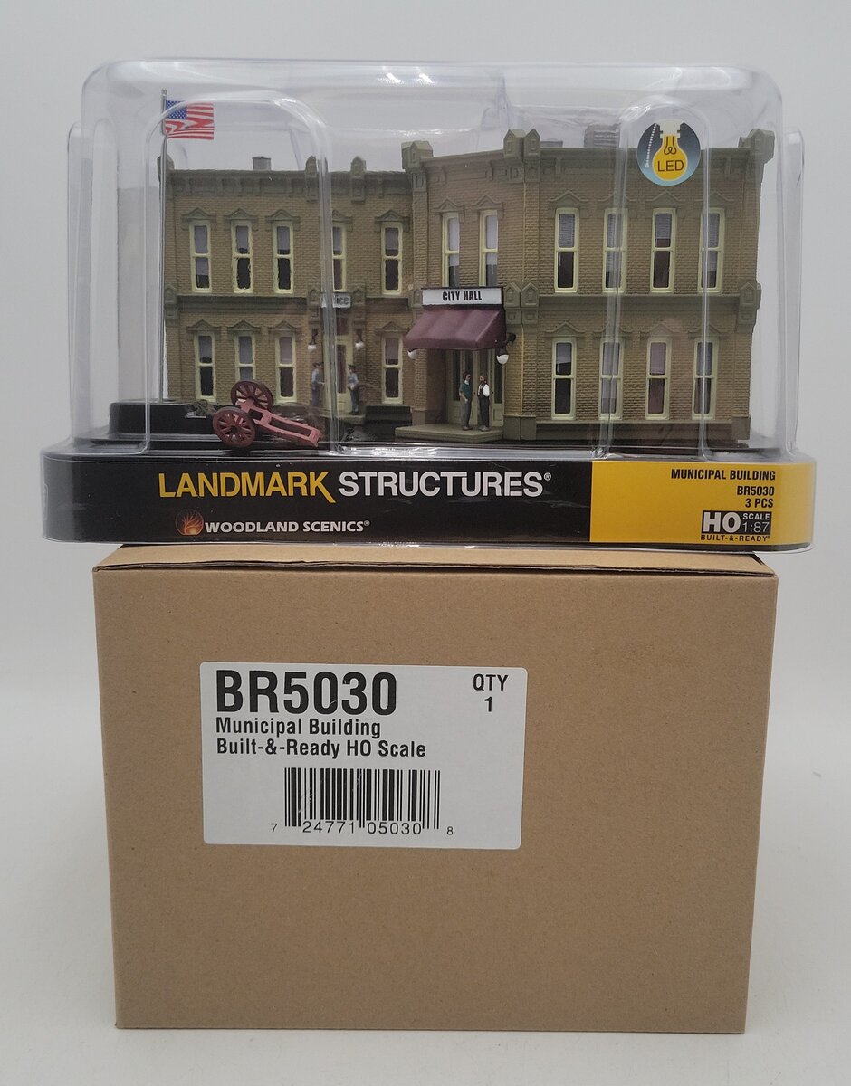 Woodland Scenics BR5030 HO Built-&-Ready Municipal Building NIB