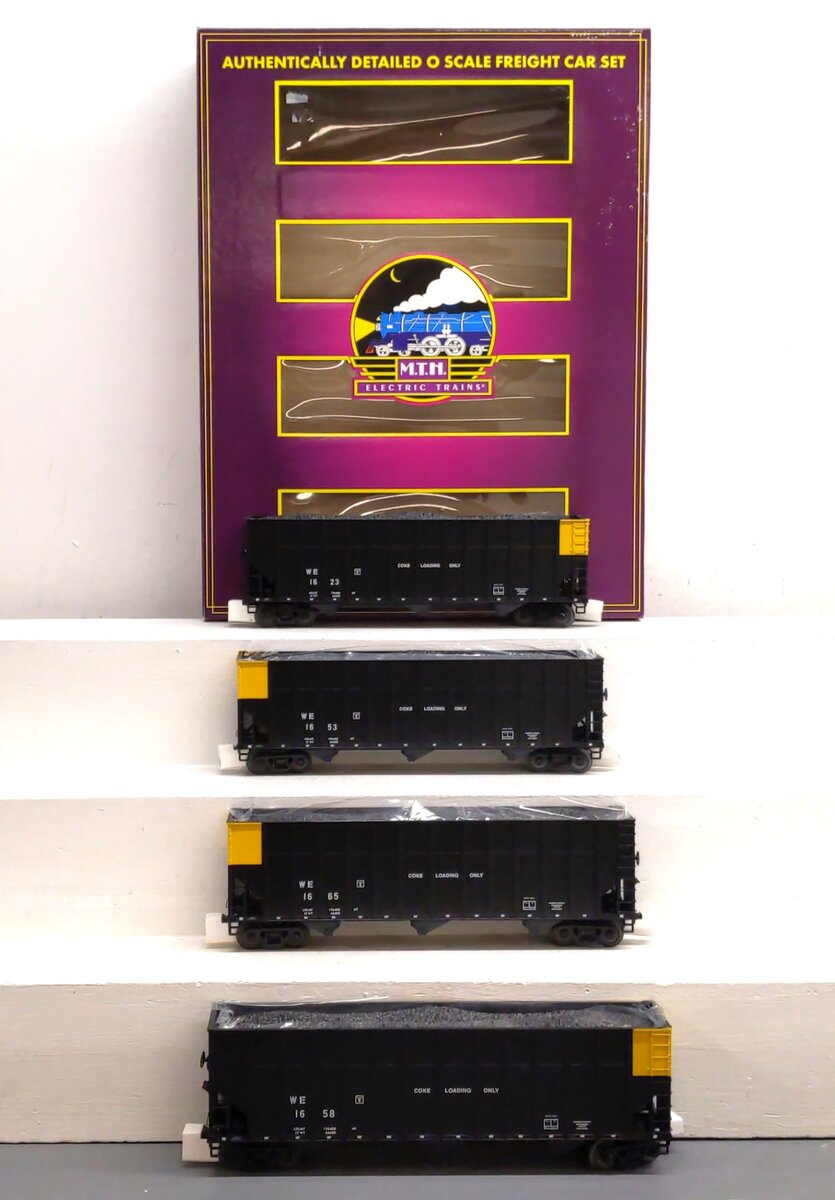 MTH 20-92129 O Gauge WE Coke Hopper Car w/ Load (Set of 4) NIB
