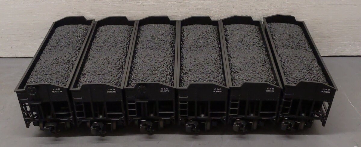 MTH 20-90138 O Chesapeake & Ohio Premier 2-Bay Offset Hopper Car Set (Set of 6) LN/Box
