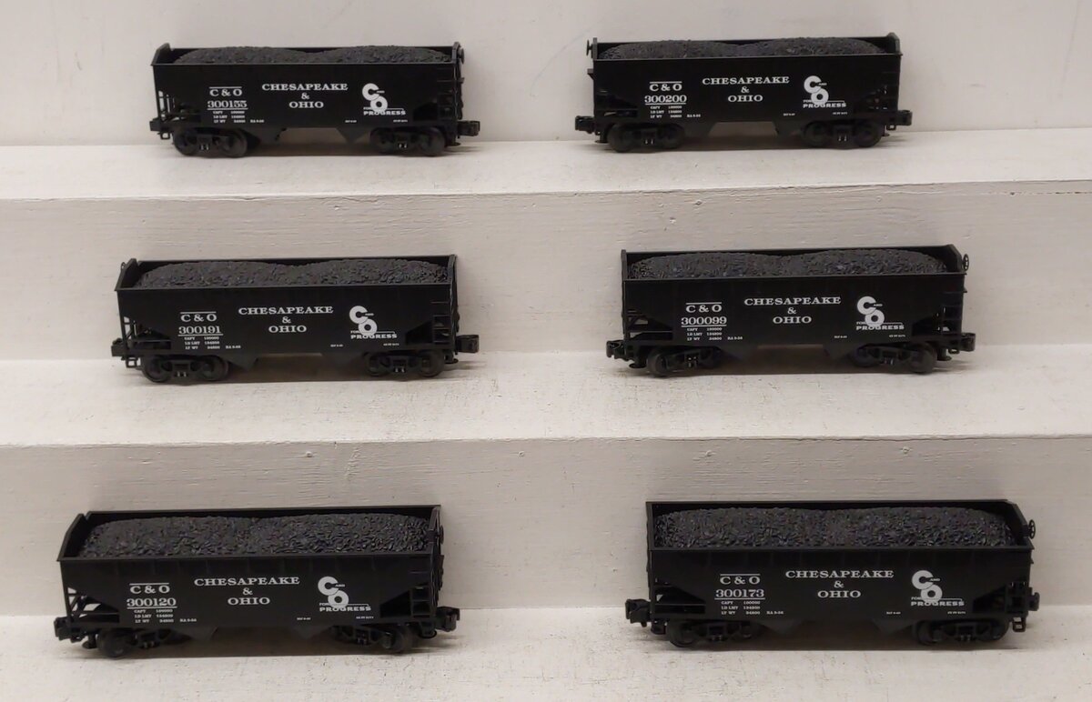 MTH 20-90138 O Chesapeake & Ohio Premier 2-Bay Offset Hopper Car Set (Set of 6) LN/Box