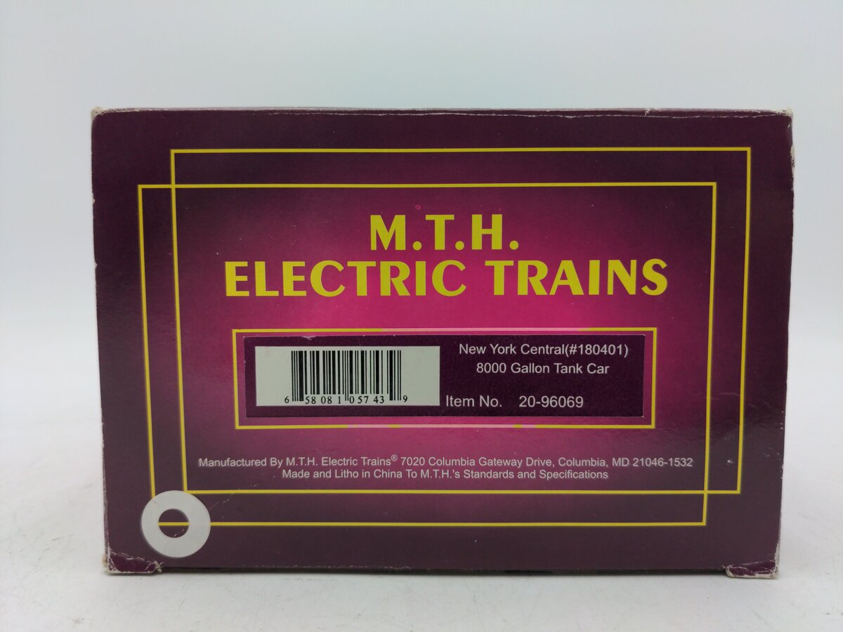 MTH 20-96069 O NYC 8000 Gallon Tank Car #180401 EX/Box