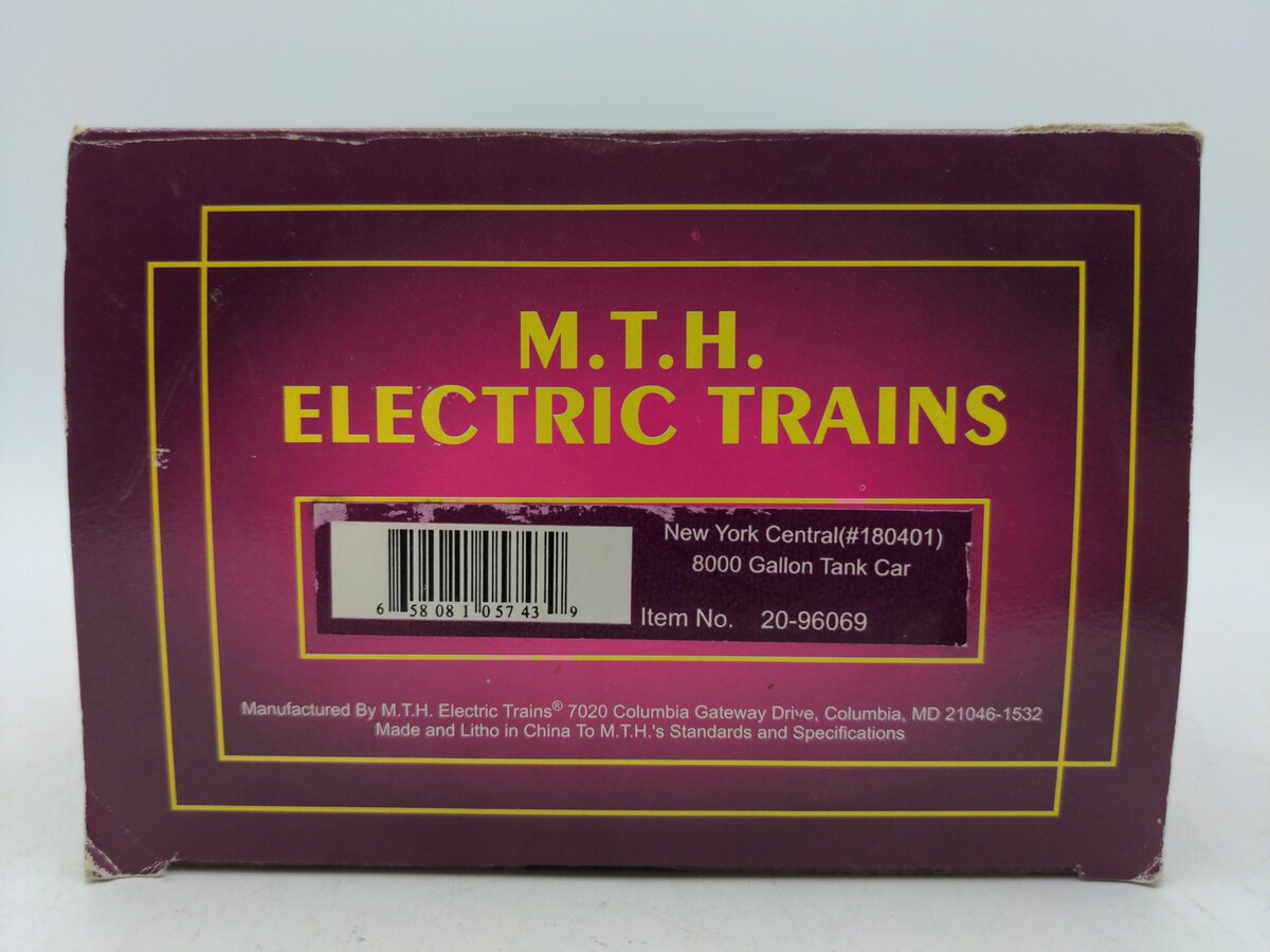MTH 20-96069 O NYC 8000 Gallon Tank Car #180401 EX/Box
