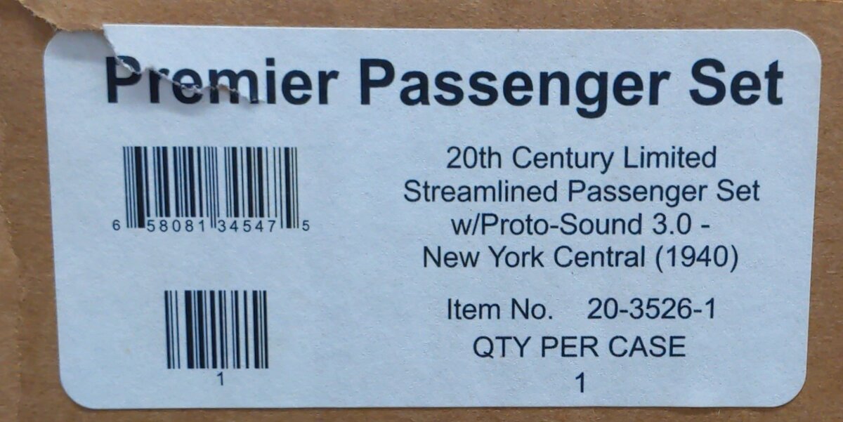 MTH 20-3526-1 New York Central O Gauge Steam Passenger Train Set w/PS 3.0