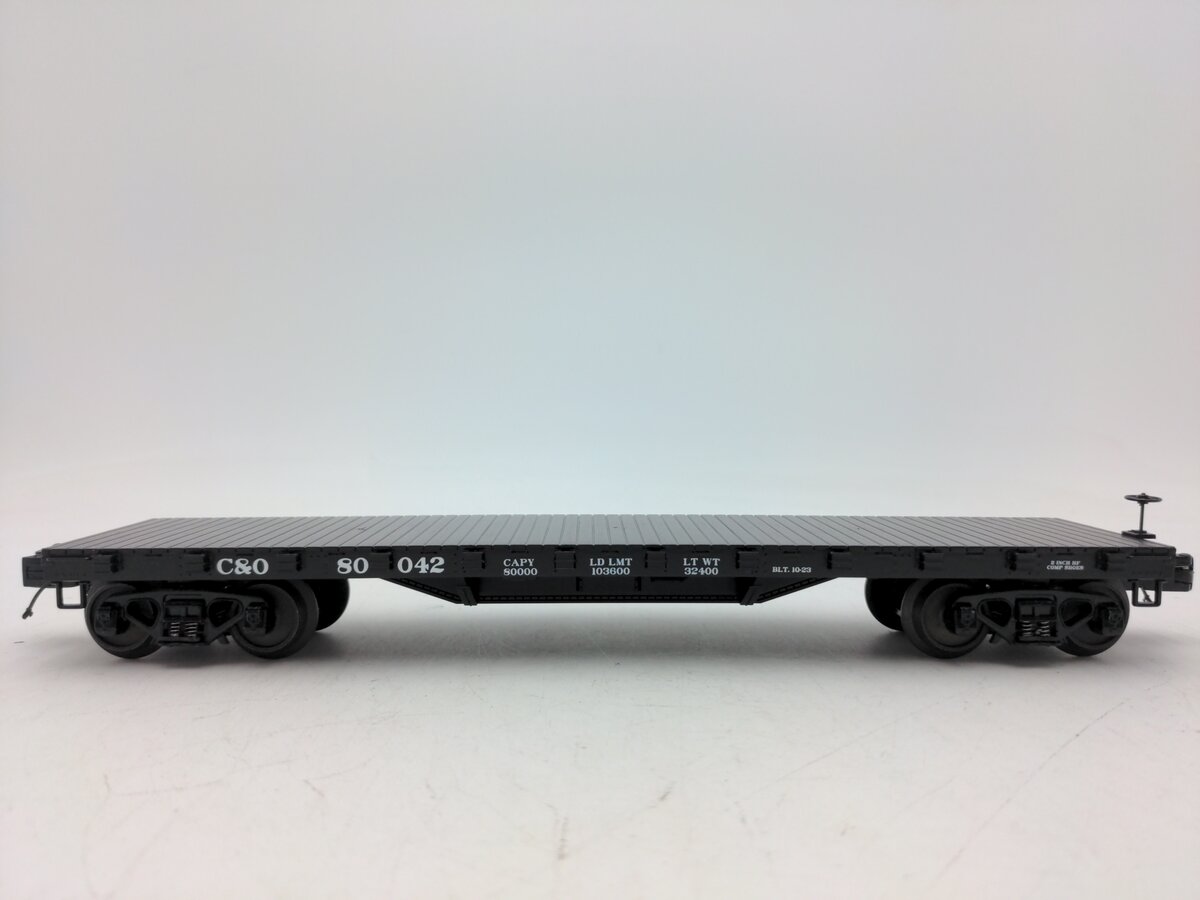 MTH 20-98516 O Chesapeake & Ohio 50-Ton 41'' Wood Flat Car #80042 EX/Box