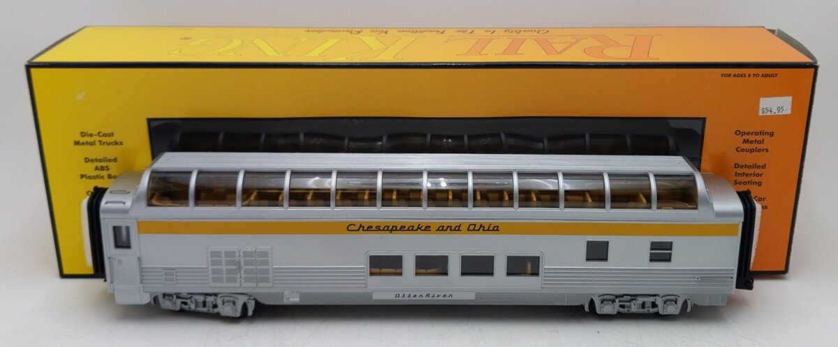 MTH 30-67311 O Gauge C&O 60' Streamlined Vista Dome Car LN/Box