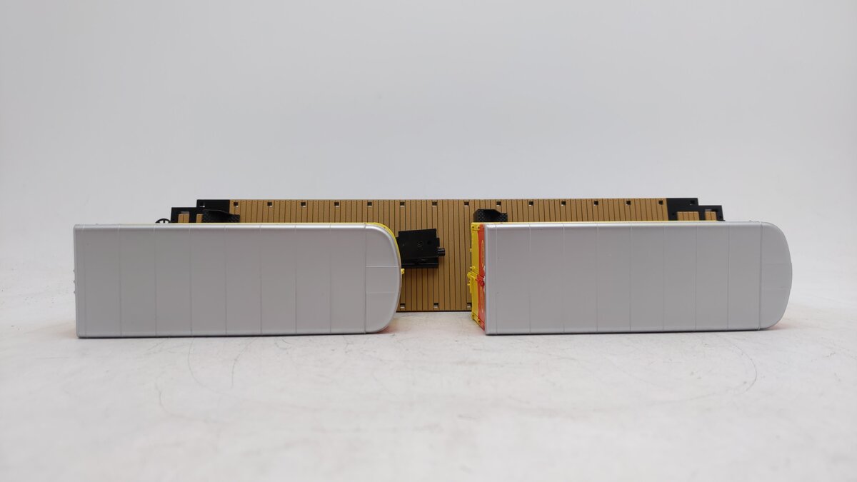 MTH 20-98835 O Gauge Flat Car w/2 Pup Trailers #936 NIB