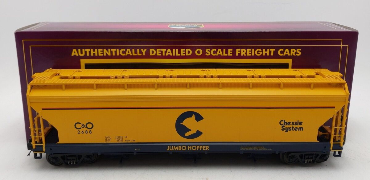 MTH 20-2782D O Gauge Chessie 3-Bay Centerflow Hopper #2688 LN/Box