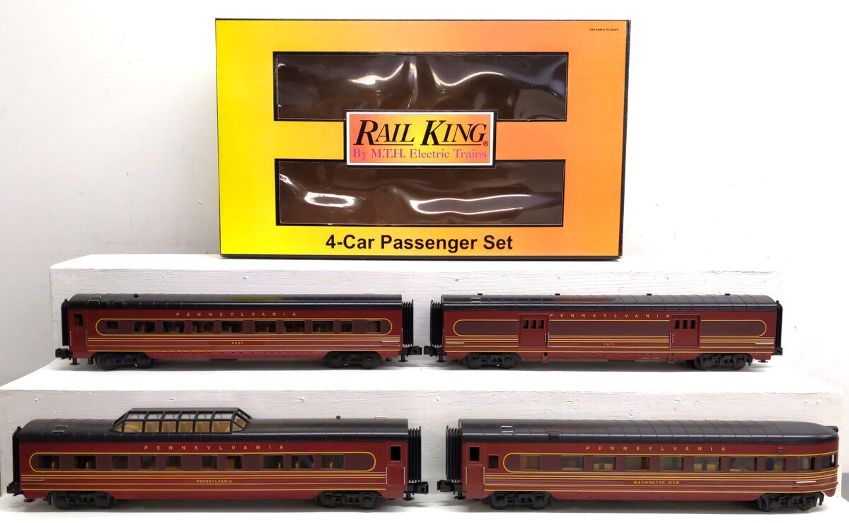 MTH 30-67296 O Pennsylvania 60' Streamlined ABS Passenger Car Set (Set of 4) NIB