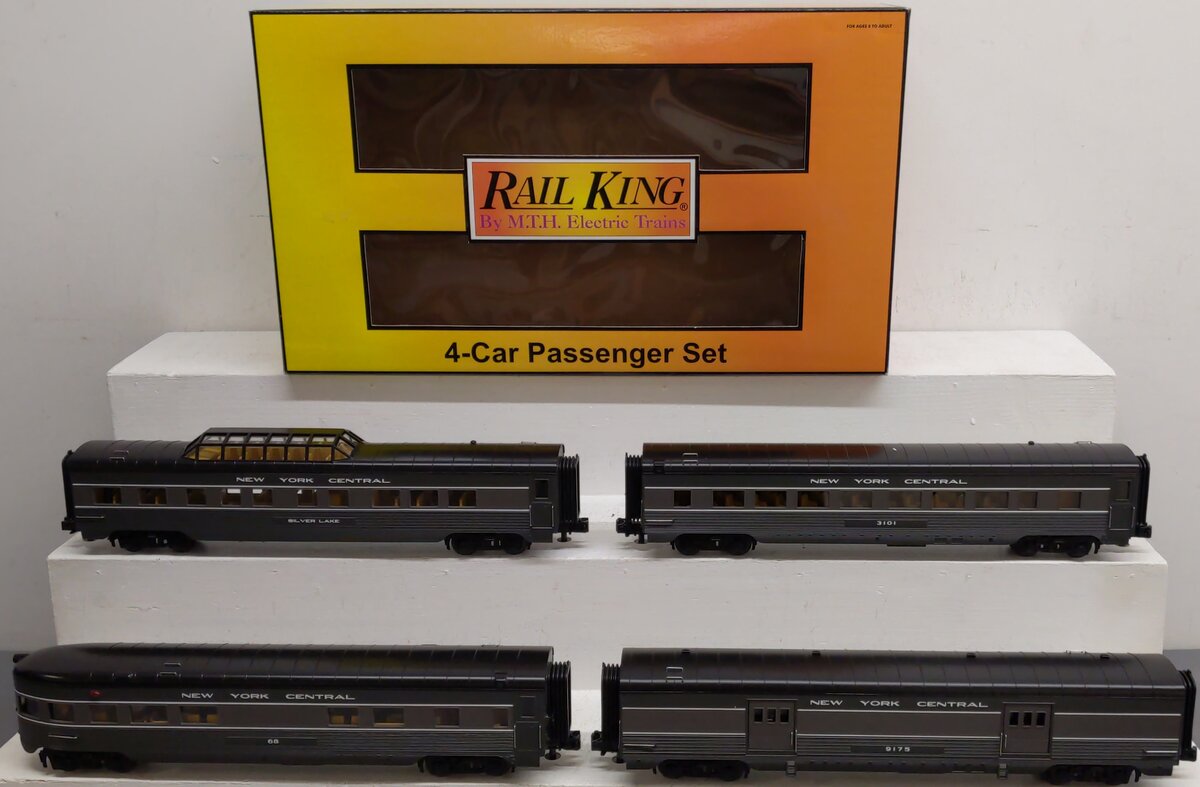 MTH 30-67288 O New York Central 60' Streamlined ABS Passenger Car Set (Set of 4) LN/Box