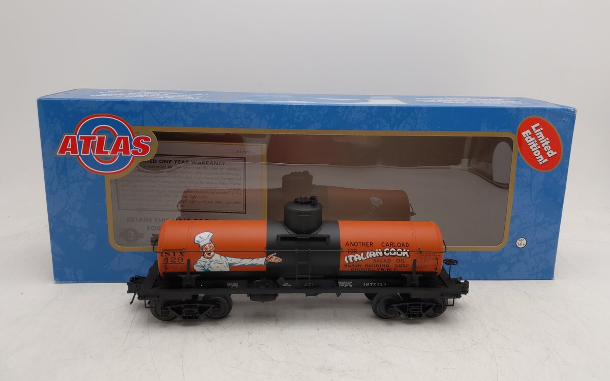 Atlas 8641 O Gauge Italian Cook 8,000 Gallon Tank Car #429 (3-Rail) LN/Box