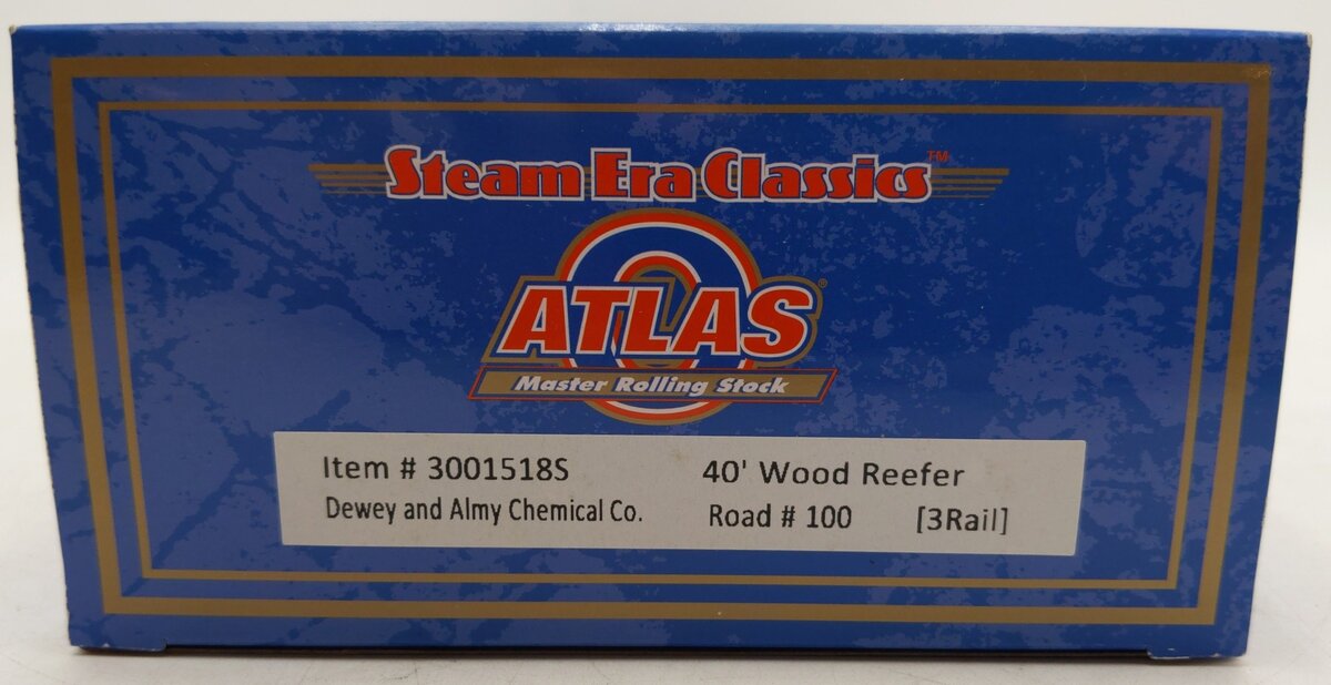 Atlas 3001518S O Dewey and Almy Chemical Co 40' Wood Reefer #100 - 3-Rail EX/Box