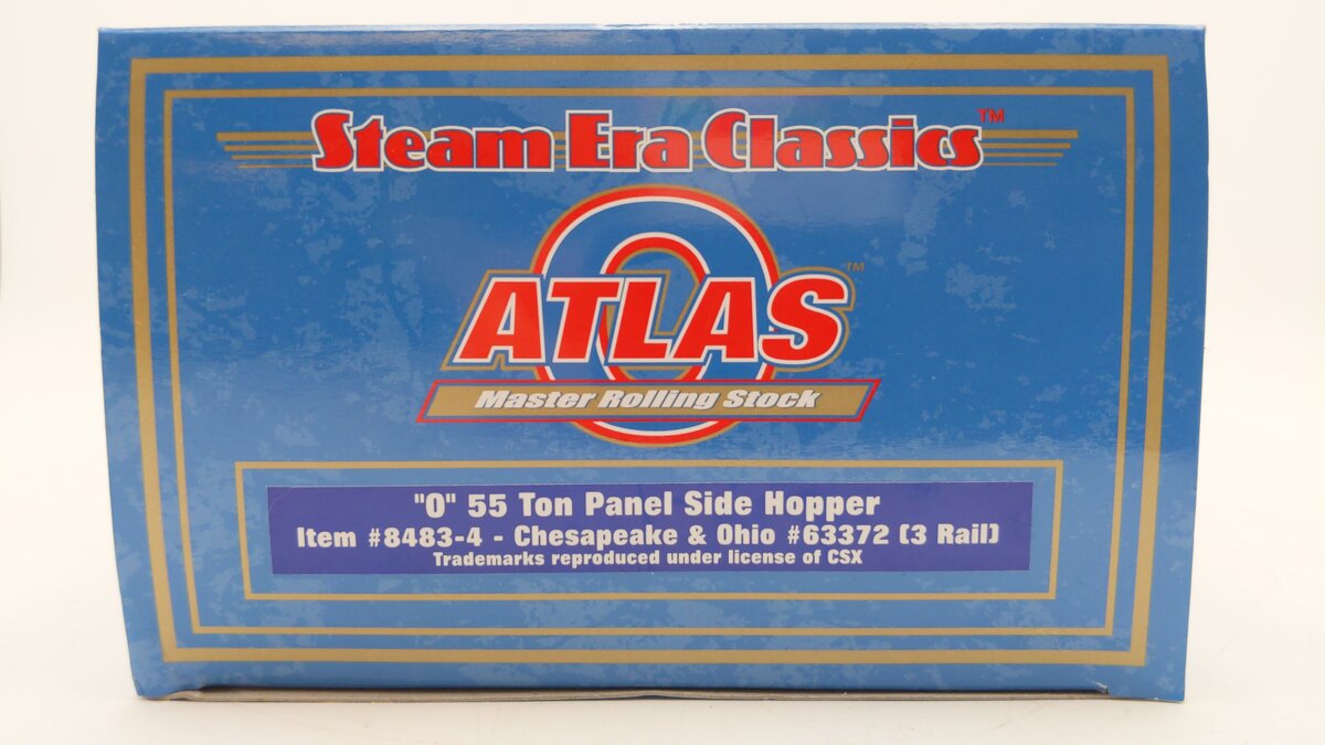 Atlas 8483-4 O Chesapeake & Ohio 55 Ton Panel Side Hopper #63372 (3 Rail) NIB