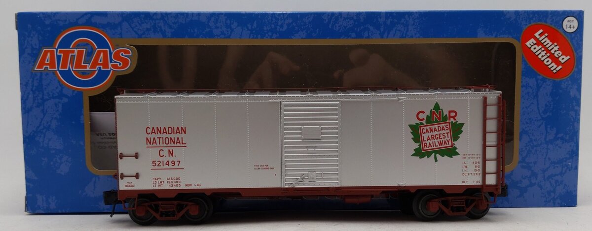 Atlas  30018215 O Gauge 40' 1937 Canadian AAR Single Door Box Car #521497 VG/Box