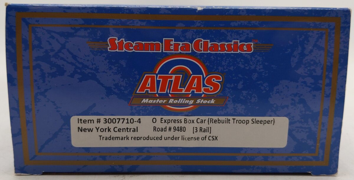 Atlas 3007710 O Gauge New York Central Rebuilt Express Box Car #9404 (3 Rail) EX/Box