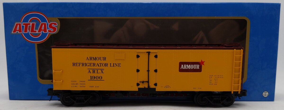 Atlas 8527-1 Armour 40' Steel Boxcar #1900 [3 Rail] EX/Box