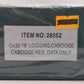 Bachmann 26562 On30 Data Only Red 18' Logging Caboose NIB