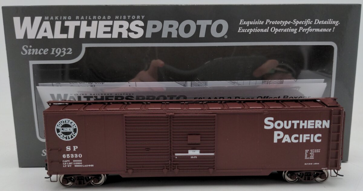 Walthers 920-101686 HO Southern Pacific 50' AAR Double-Door Boxcar RTR #65330 EX/Box