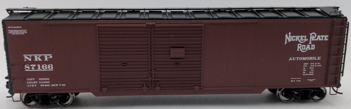 Walthers 920-101677 HO Nickle Plate Road 50' AAR Double-Door Boxcar RTR #87166 EX/Box