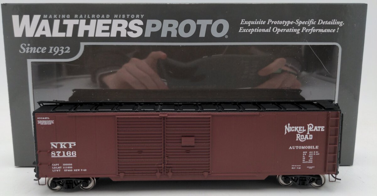 Walthers 920-101677 HO Nickle Plate Road 50' AAR Double-Door Boxcar RTR #87166 EX/Box