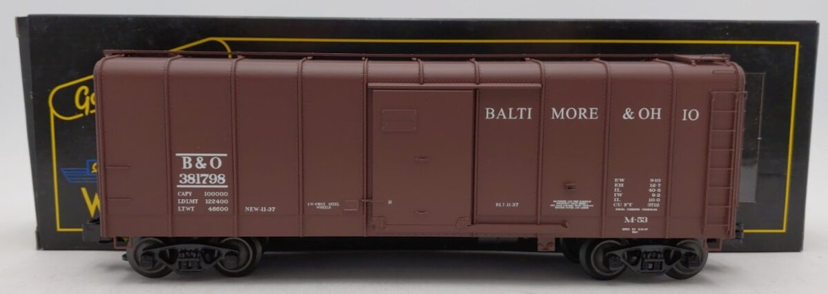 Weaver G23000 O Gauge B&O Wagontop Boxcar w/ Flat Panel Doors #381798 (3 Rail) LN/Box