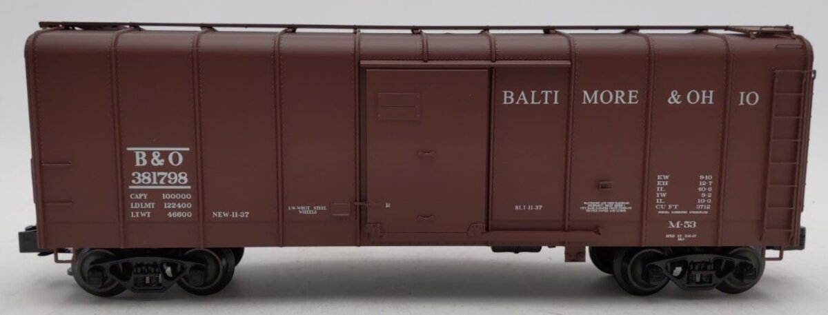 Weaver G23000 O Gauge B&O Wagontop Boxcar w/ Flat Panel Doors #381798 (3 Rail) LN/Box