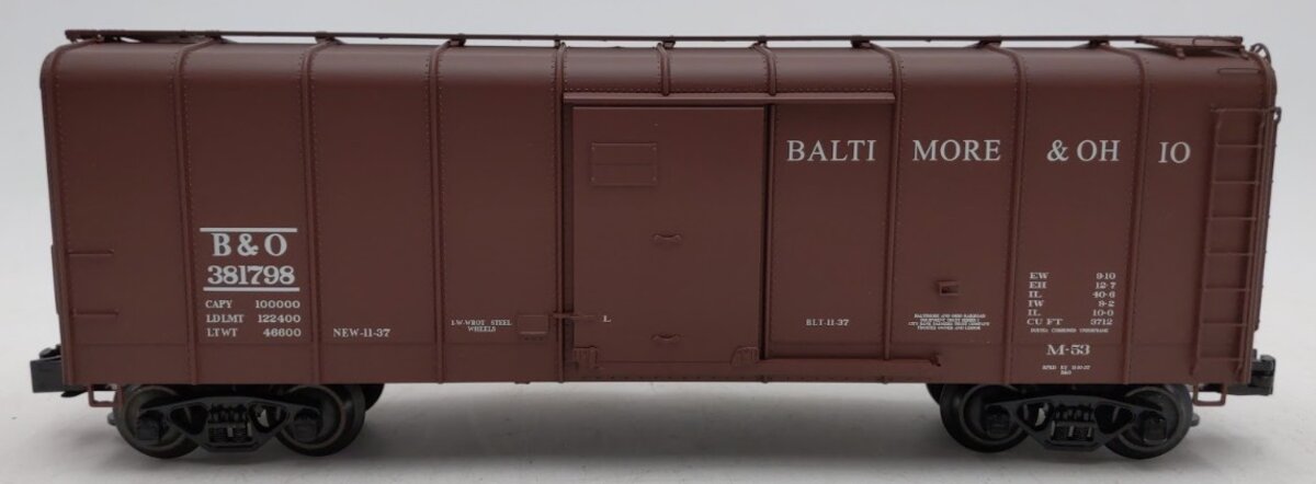 Weaver G23000 O Gauge B&O Wagontop Boxcar w/ Flat Panel Doors #381798 (3 Rail) LN/Box
