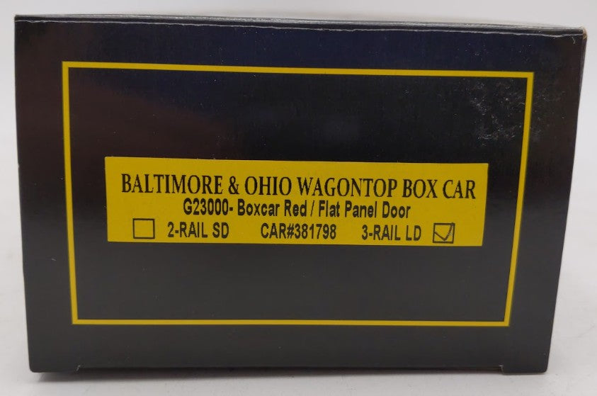 Weaver G23000 O Gauge B&O Wagontop Boxcar w/ Flat Panel Doors #381798 (3 Rail) LN/Box
