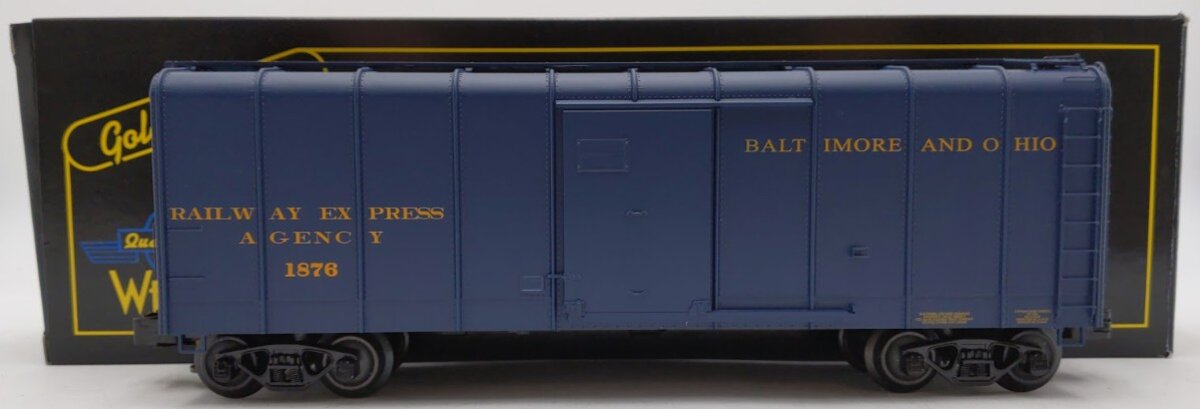 Weaver G23008 O Gauge B&O Wagontop Boxcar #1876 with Flat Panel Doors (3 Rail) EX/Box