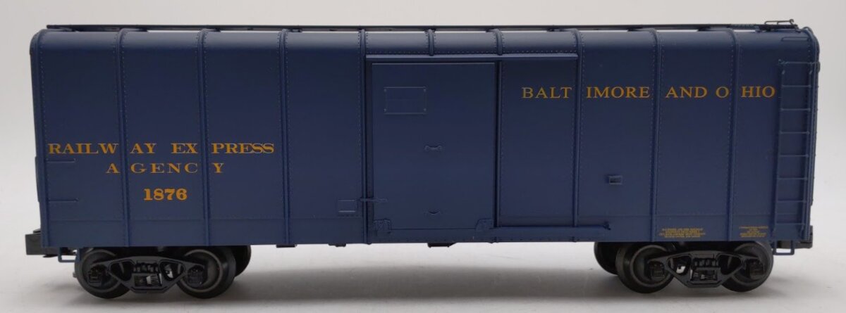 Weaver G23008 O Gauge B&O Wagontop Boxcar #1876 with Flat Panel Doors (3 Rail) EX/Box