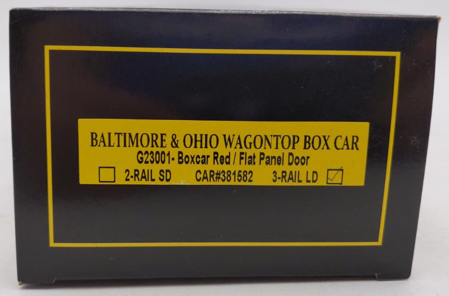 Weaver G23001 O Gauge B&O Wagontop Boxcar #381582 with Flat Panel Doors (3Rail) EX/Box