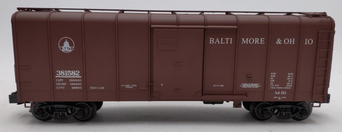 Weaver G23001 O Gauge B&O Wagontop Boxcar #381582 with Flat Panel Doors (3Rail) EX/Box