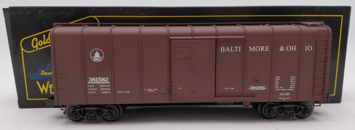 Weaver G23001 O Gauge B&O Wagontop Boxcar #381582 with Flat Panel Doors (3Rail) EX/Box