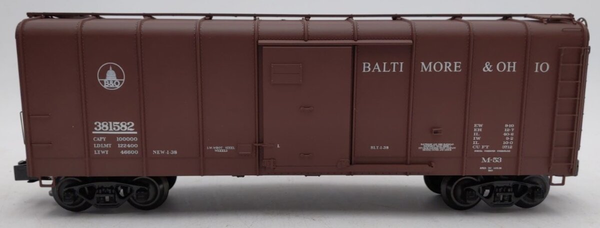 Weaver G23001 O Gauge B&O Wagontop Boxcar #381582 with Flat Panel Doors (3Rail) EX/Box