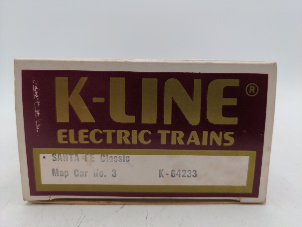 K-Line K64233 O Gauge Santa Fe Classic Map Car Boxcar #64233 NIB