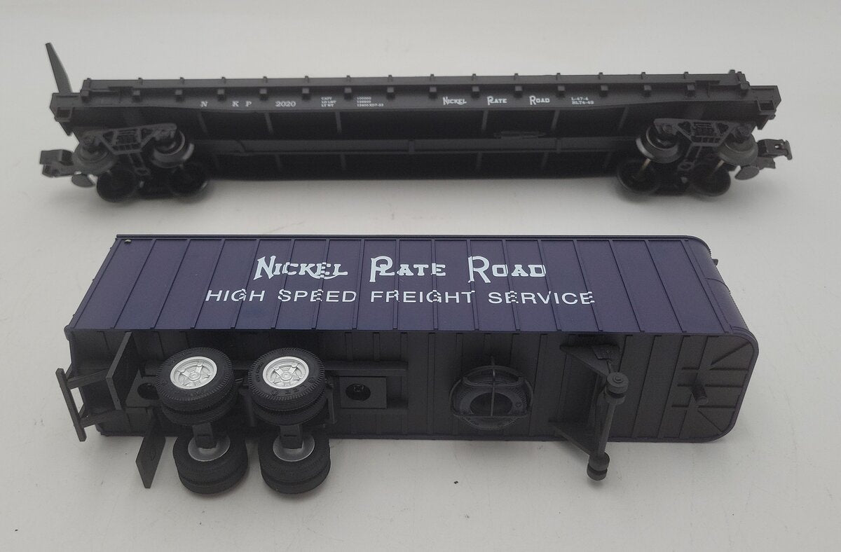 Weaver Nickel Plate Road Flat Car w/35' Blue Trailer #2020 - 3 Rail LN/Box