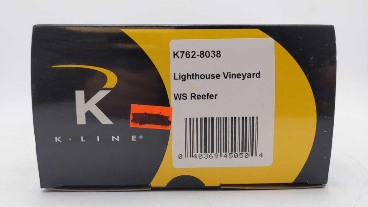 K-Line K762-8038 O Gauge Lighthouse Vineyards WS Refrigerator Car LN/Box