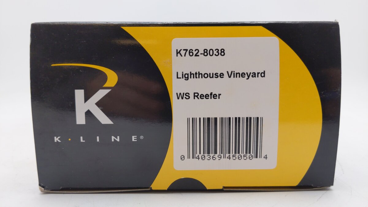 K-Line K762-8038 O Gauge Lighthouse Vineyards WS Refrigerator Car LN/Box