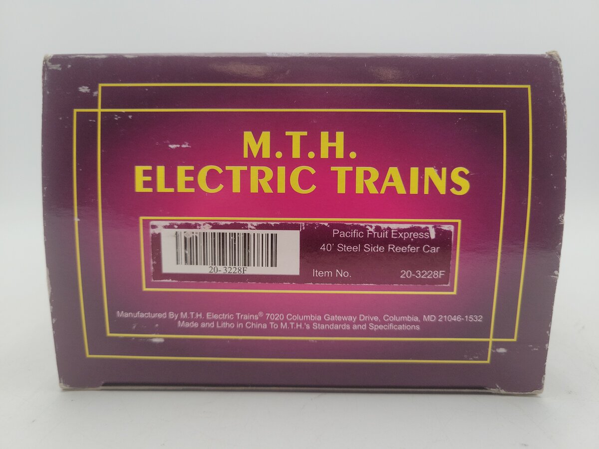 MTH 20-3228F O Gauge Pacific Fruit Express 40' Steel Side Reefer Car #46726 LN/Box