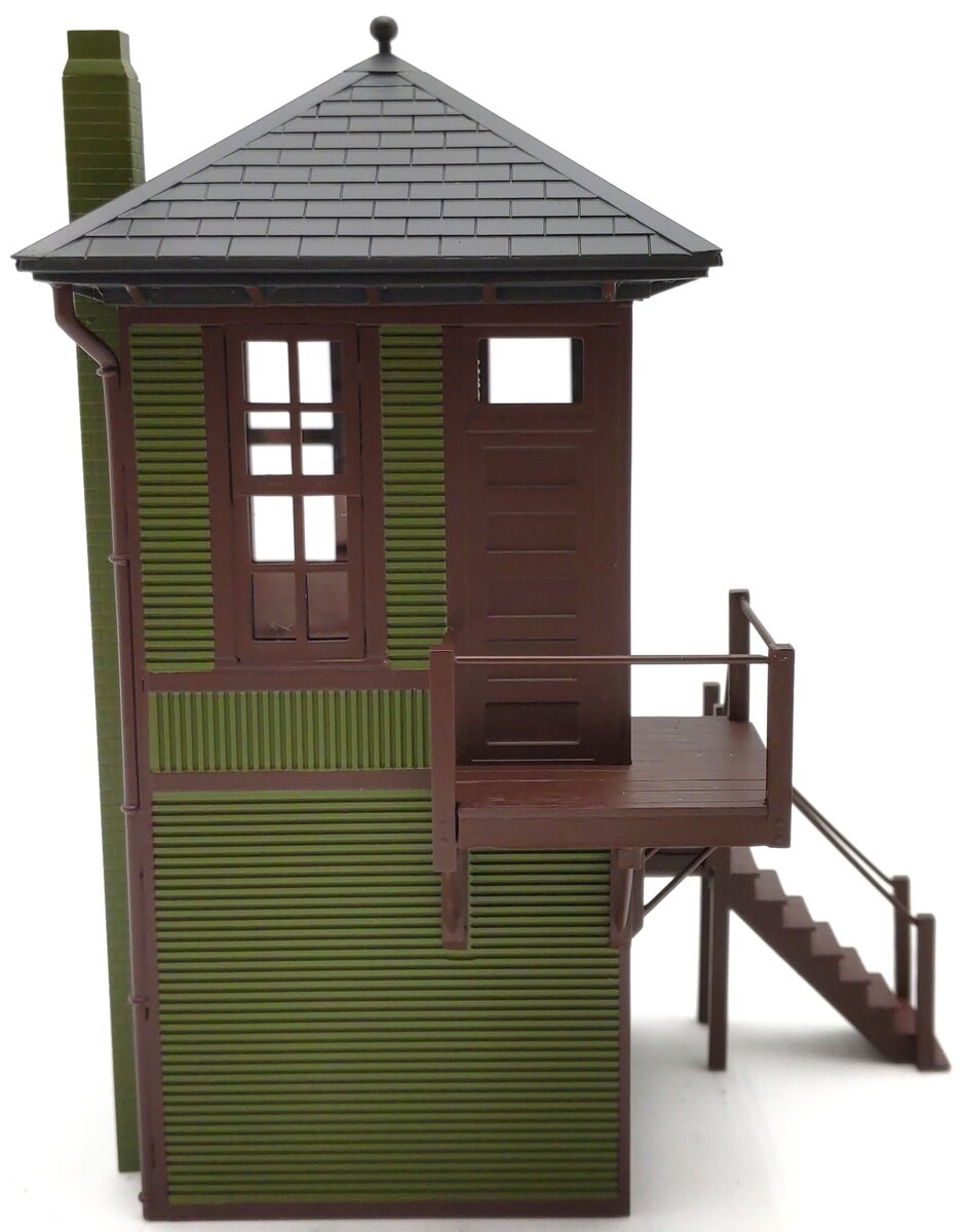 Weaver G1953A HO Interlocking Tower Green W/ Dark Brown Trim Assembled LN/Box