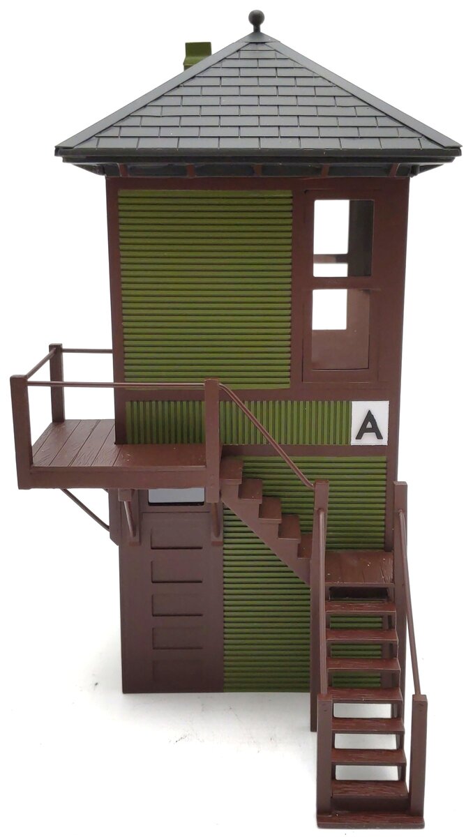 Weaver G1953A HO Interlocking Tower Green W/ Dark Brown Trim Assembled LN/Box