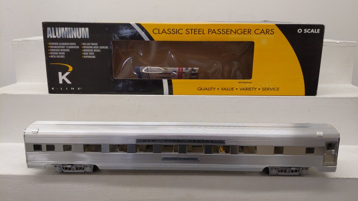 K-Line K4670-40003 O New York Central " William H. Seward 21" Aluminum Coach Car EX/Box