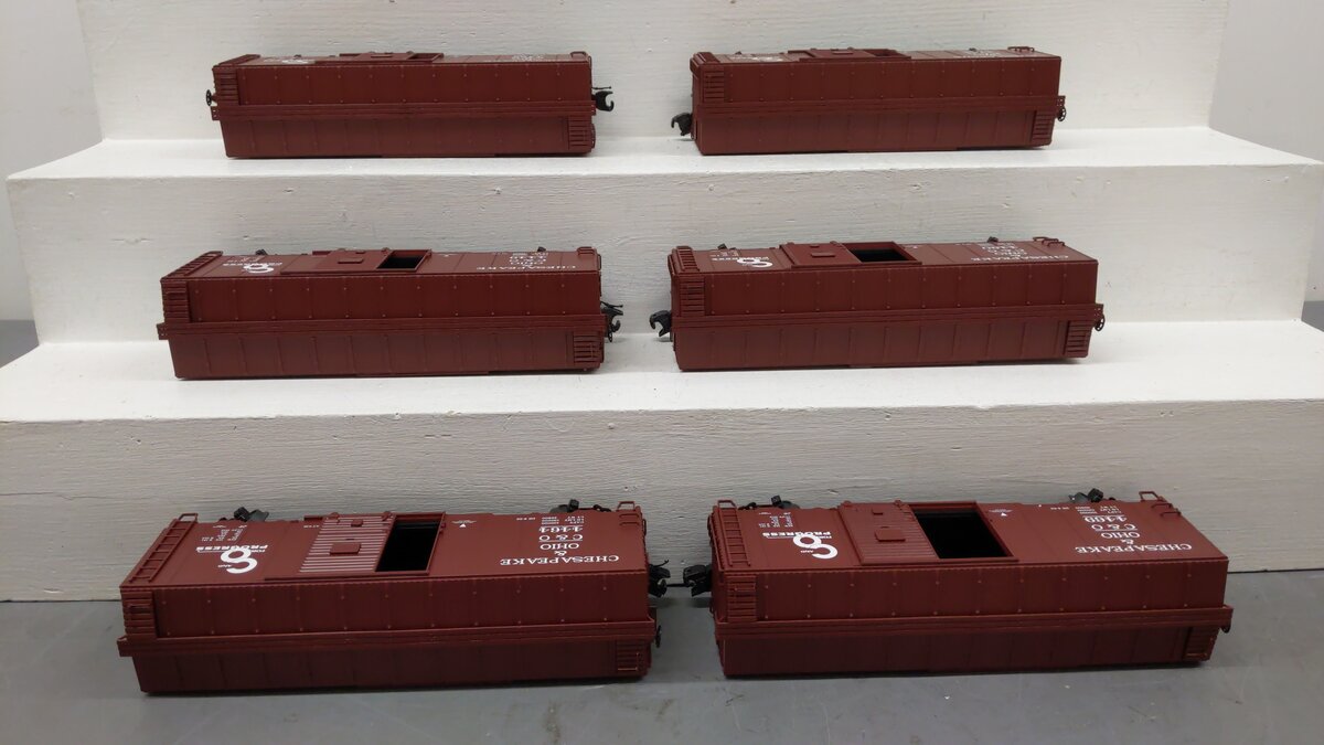 MTH 20-90263 O Chesapeake & Ohio Premier 40' AAR Box Car Set (Set of 6) LN/Box