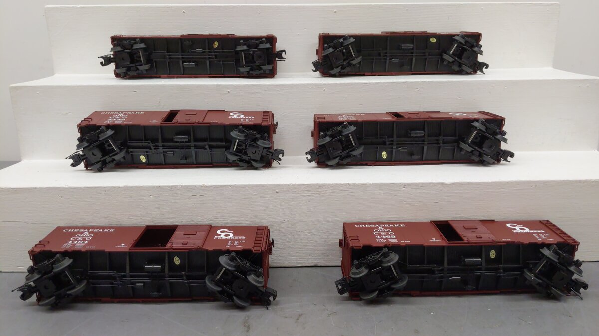 MTH 20-90263 O Chesapeake & Ohio Premier 40' AAR Box Car Set (Set of 6) LN/Box